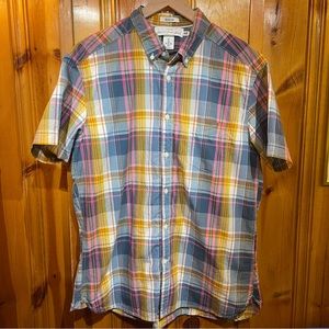 H&M Plaid Short Sleeve Button Up - size L